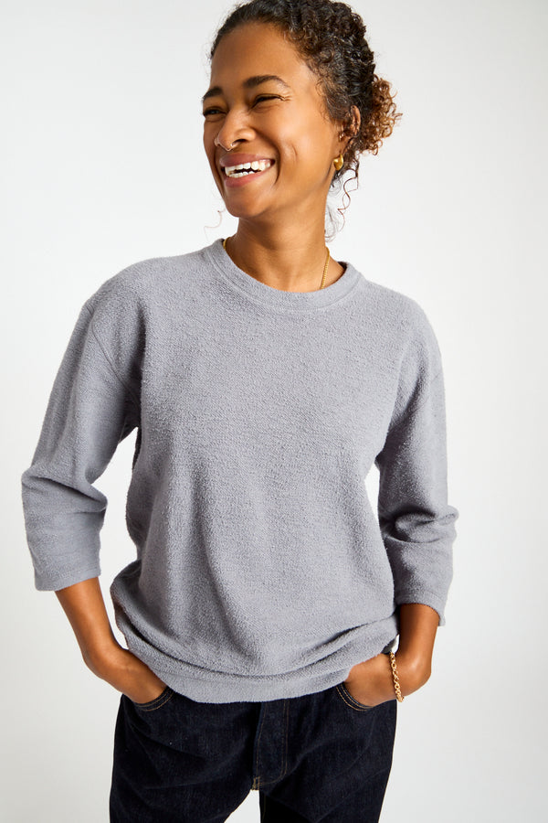 Heathered Duke 3/4 Sleeve Sherpa in Diesel Gray