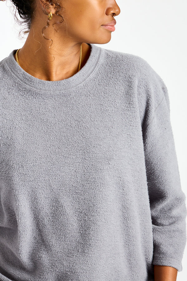 Heathered Duke 3/4 Sleeve Sherpa in Diesel Gray