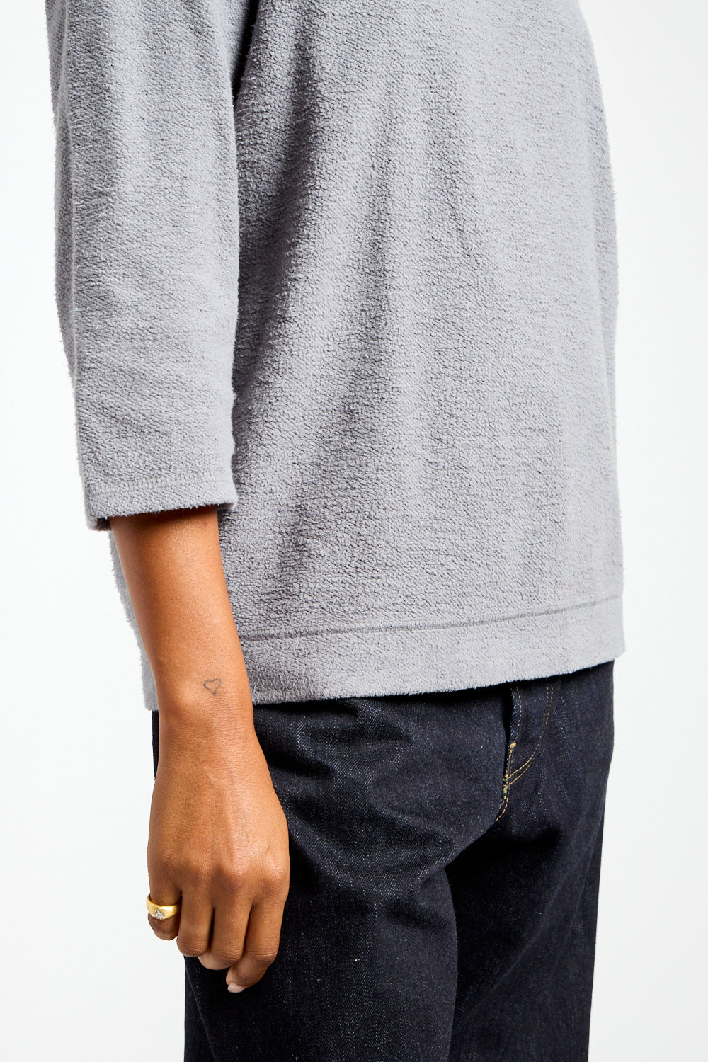 Heathered Duke 3/4 Sleeve Sherpa in Diesel Gray