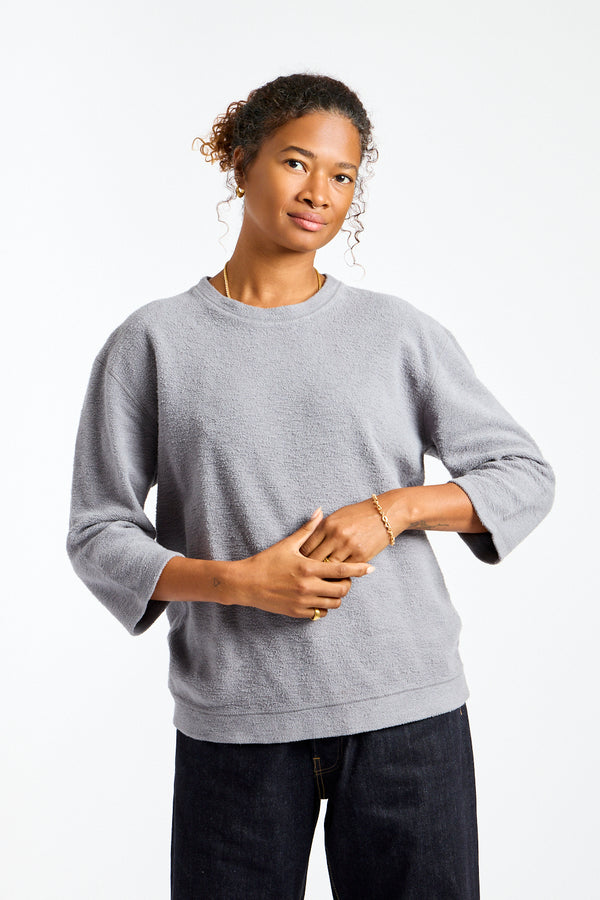 Heathered Duke 3/4 Sleeve Sherpa in Diesel Gray