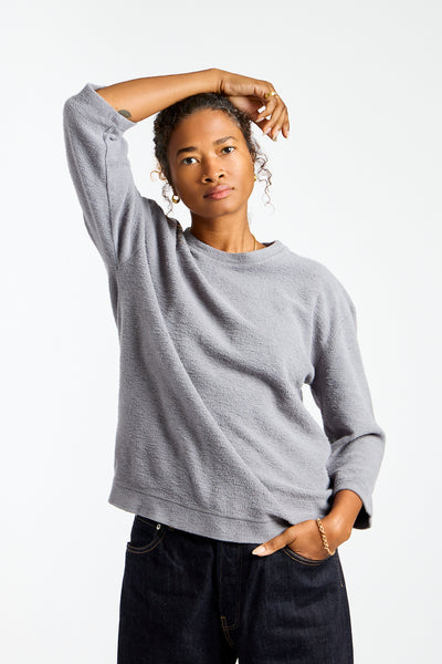 Heathered Duke 3/4 Sleeve Sherpa in Diesel Gray