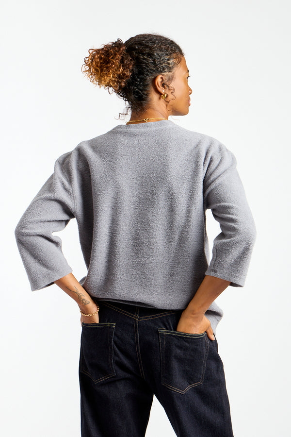 Heathered Duke 3/4 Sleeve Sherpa in Diesel Gray