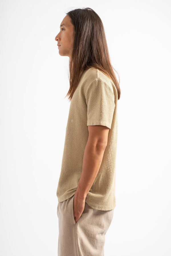 Highline Mesh Tee in Desert Khaki