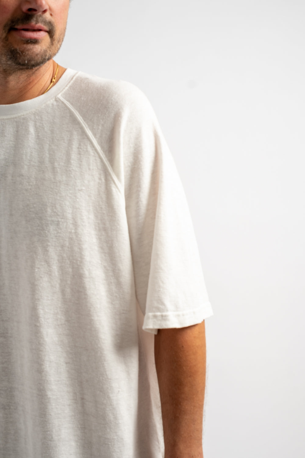 Woodstock Raglan Tee in Washed White