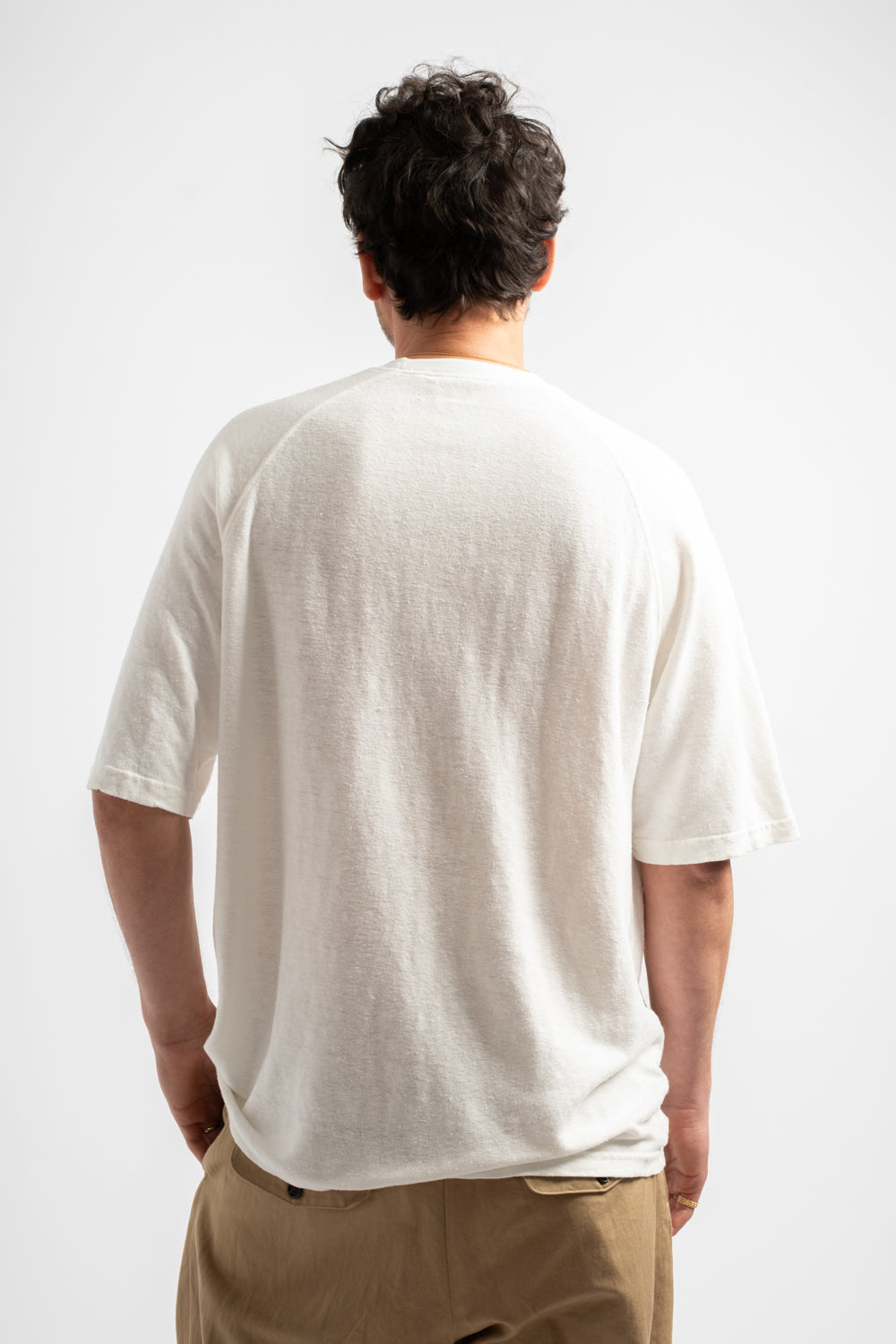 Woodstock Raglan Tee in Washed White