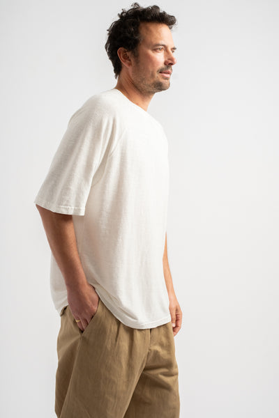 Woodstock Raglan Tee in Washed White