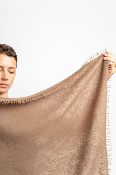 Felted Fringe Bandana in Fossil