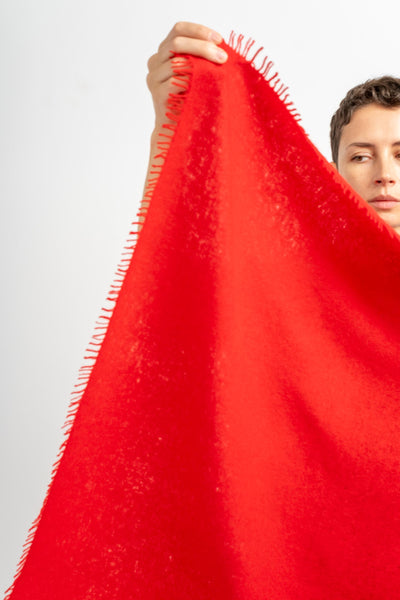 Felted Fringe Bandana in Goji Berry