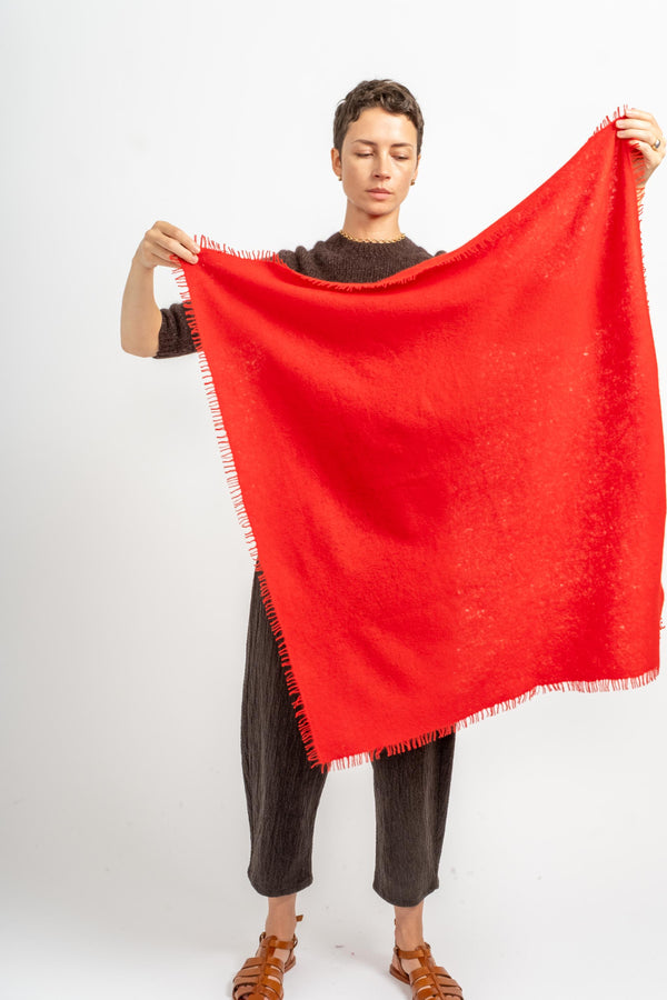 Felted Fringe Bandana in Goji Berry