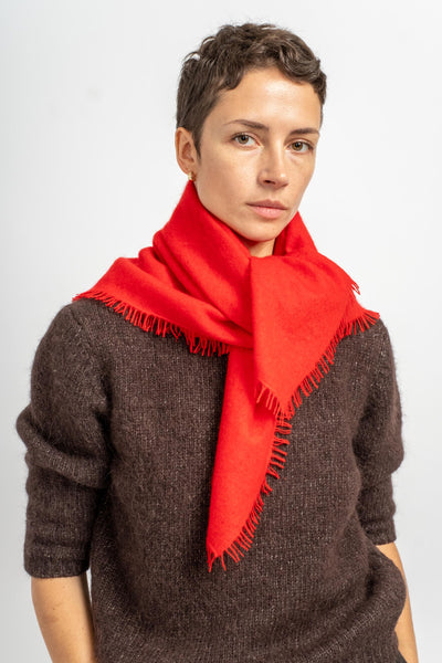 Felted Fringe Bandana in Goji Berry