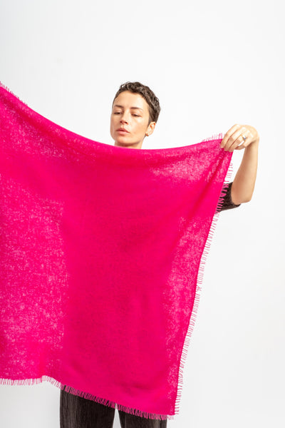 Felted Fringe Bandana in Pink Yarrow