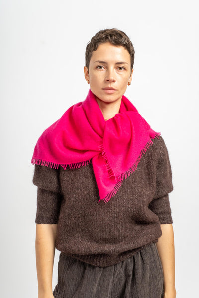 Felted Fringe Bandana in Pink Yarrow