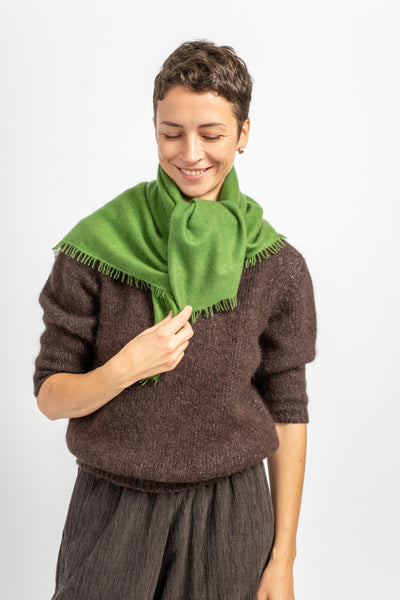 Felted Fringe Bandana in Tree Top Foliage