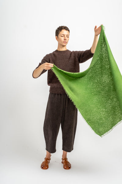 Felted Fringe Bandana in Tree Top Foliage
