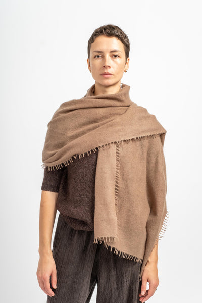 Felted Fringe Shawl in Fossil