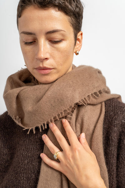 Felted Fringe Shawl in Fossil