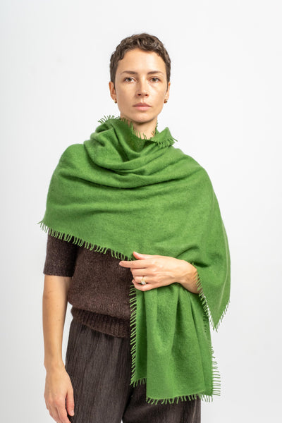 Felted Fringe Shawl in Tree Top Foliage