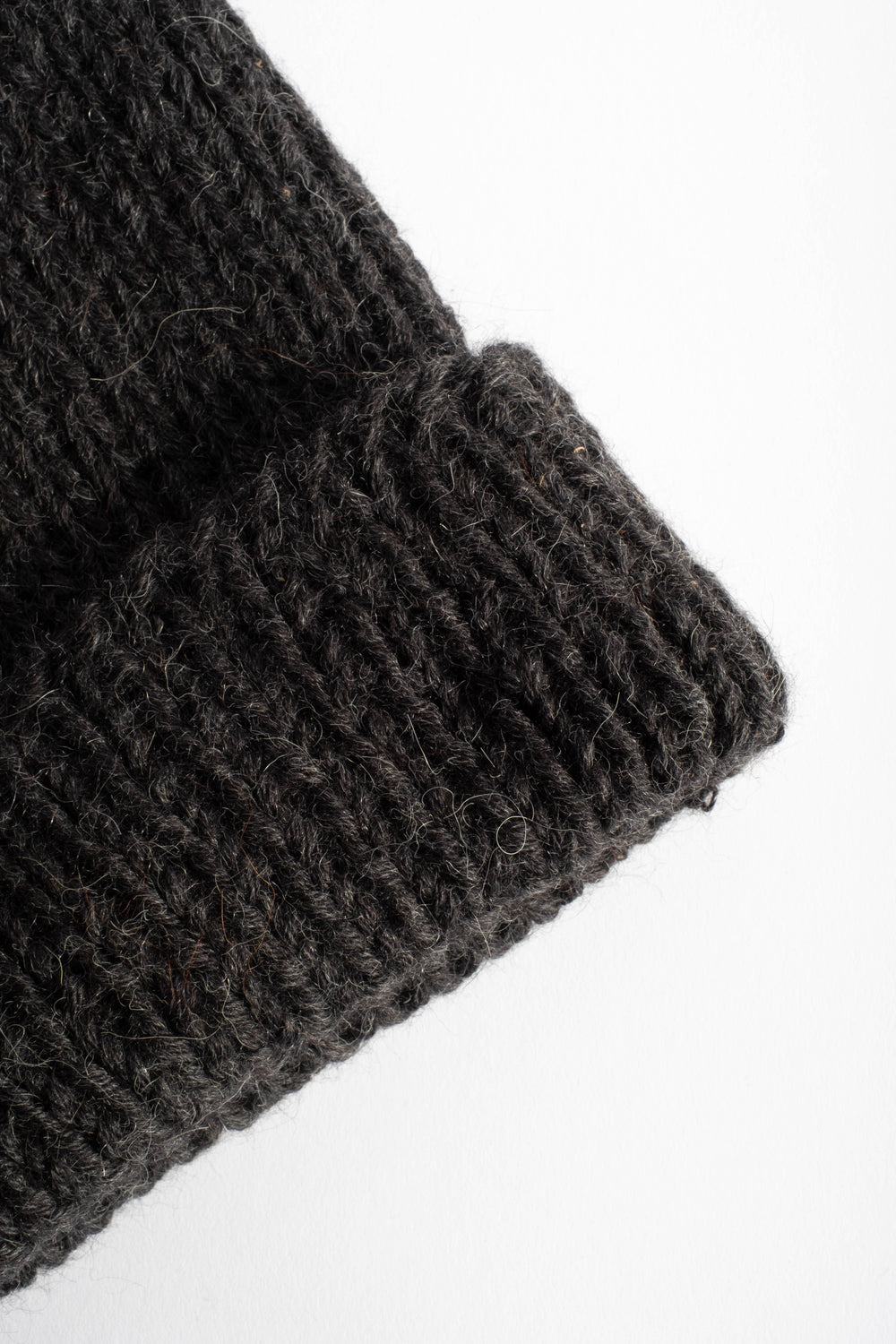 Baby Alpaca Beanie in Charcoal Melange