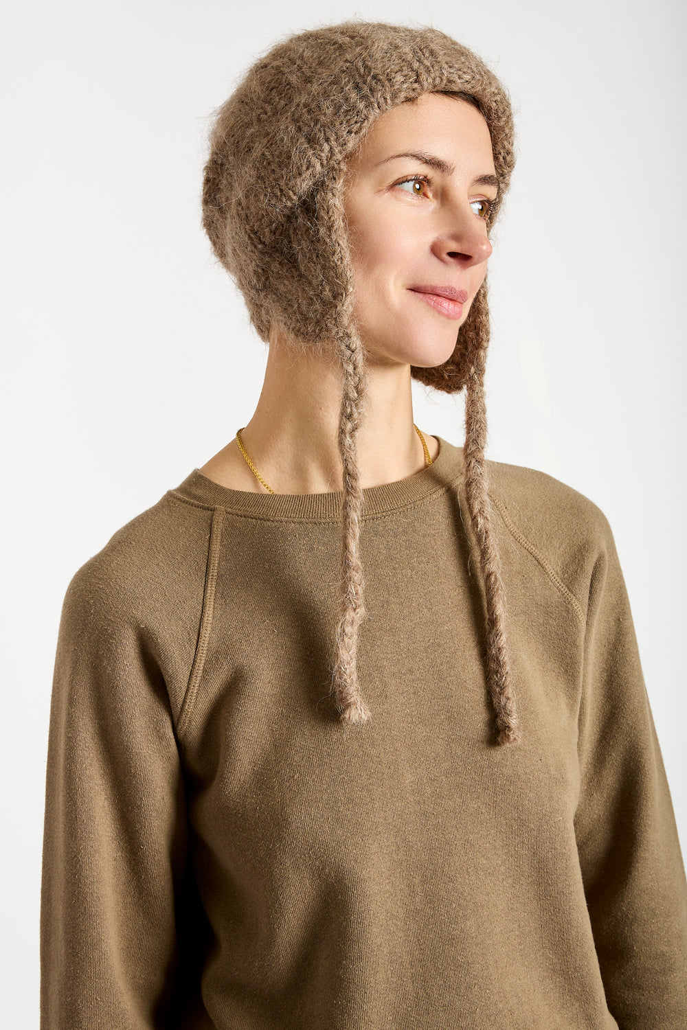 Earflap Beanie in Dark Camel