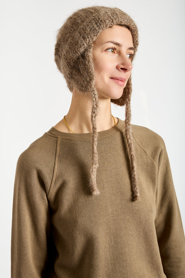 Earflap Beanie in Dark Camel