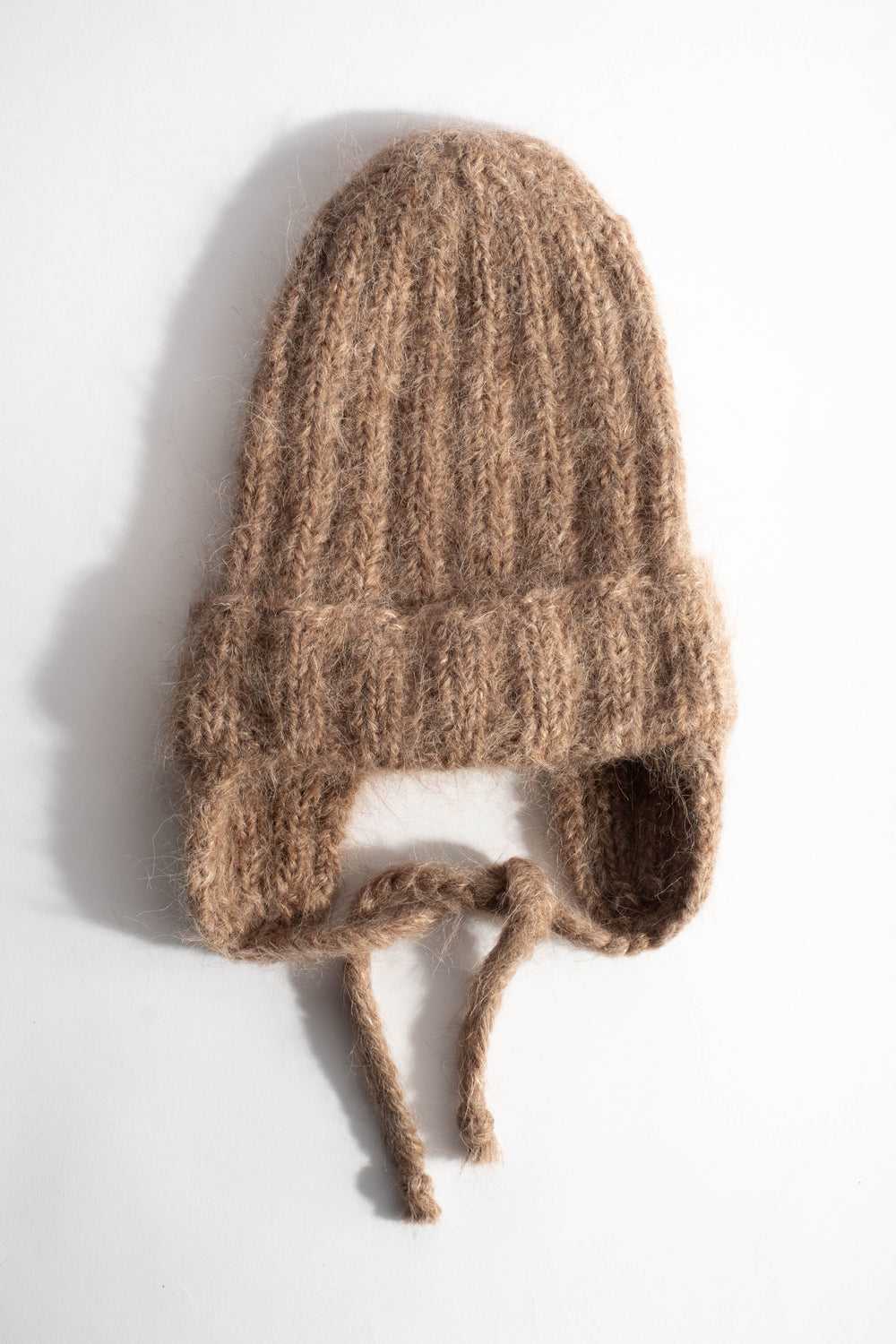 Earflap Beanie in Dark Camel