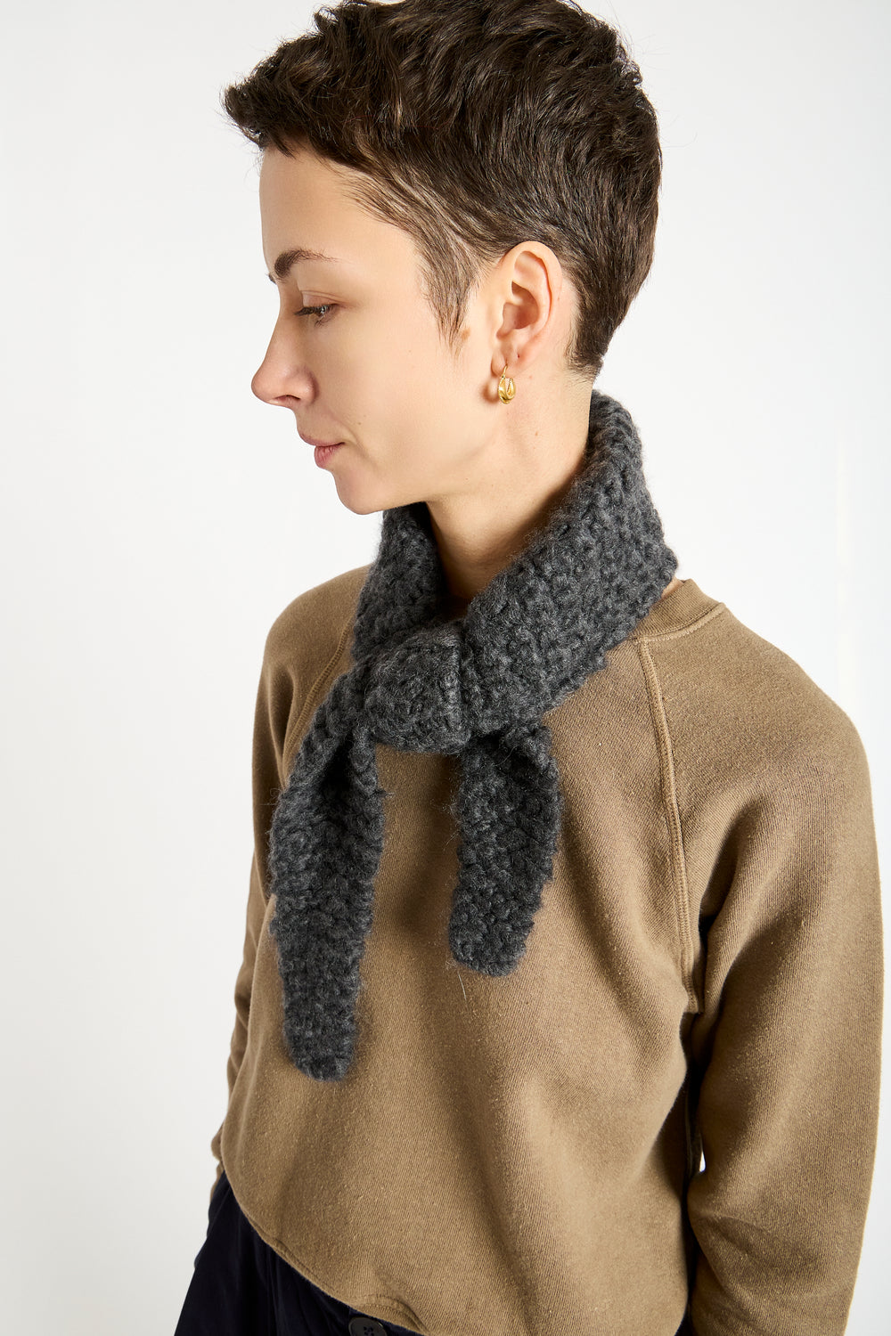 Knitted Scarf in Charcoal