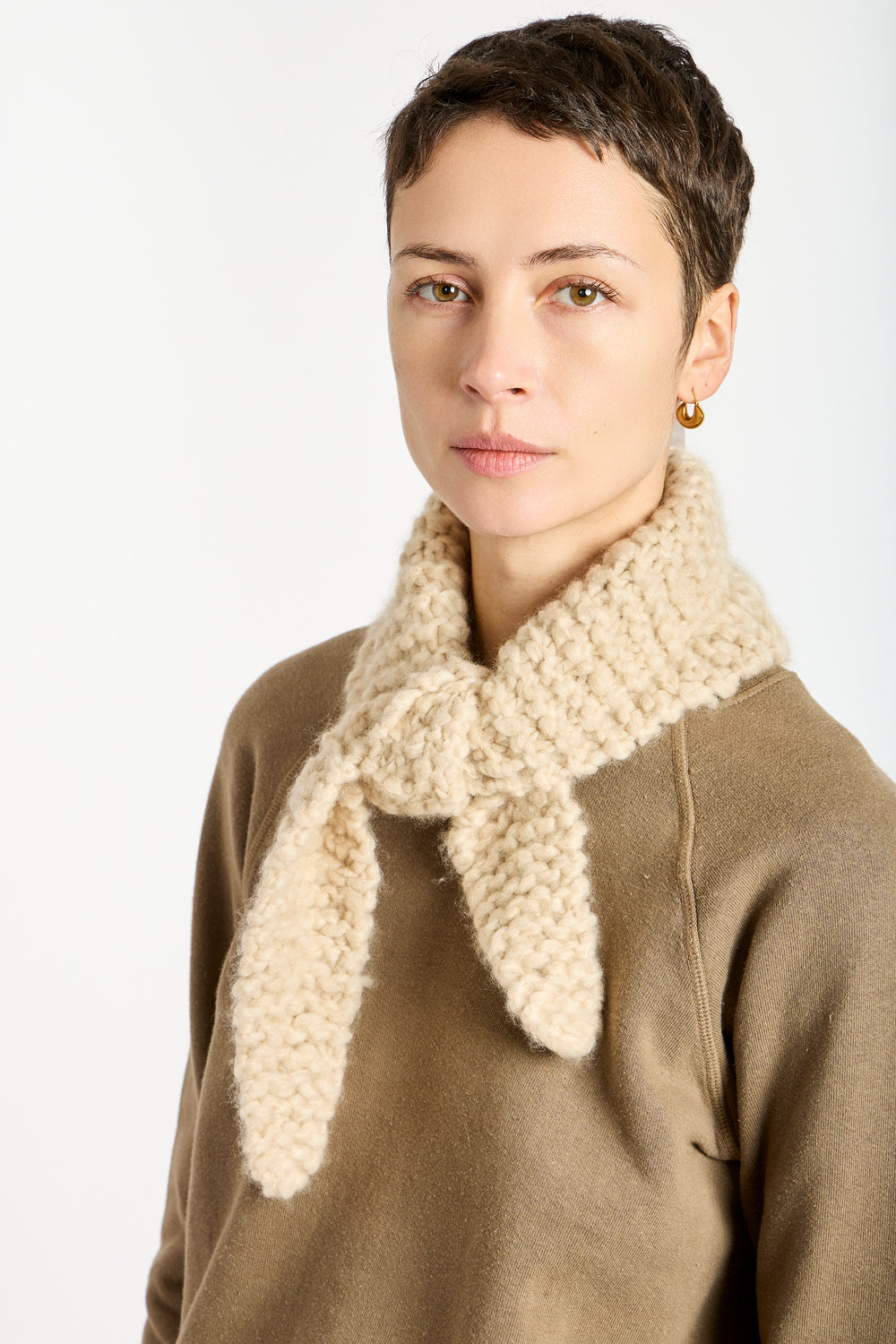 Knitted Scarf in Sand