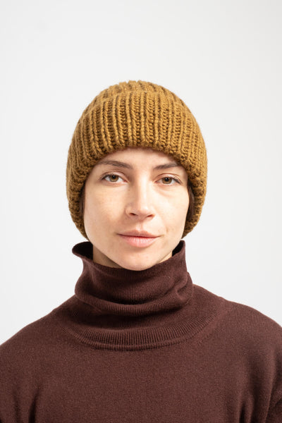 Pure Baby Alpaca Beanie in Brown