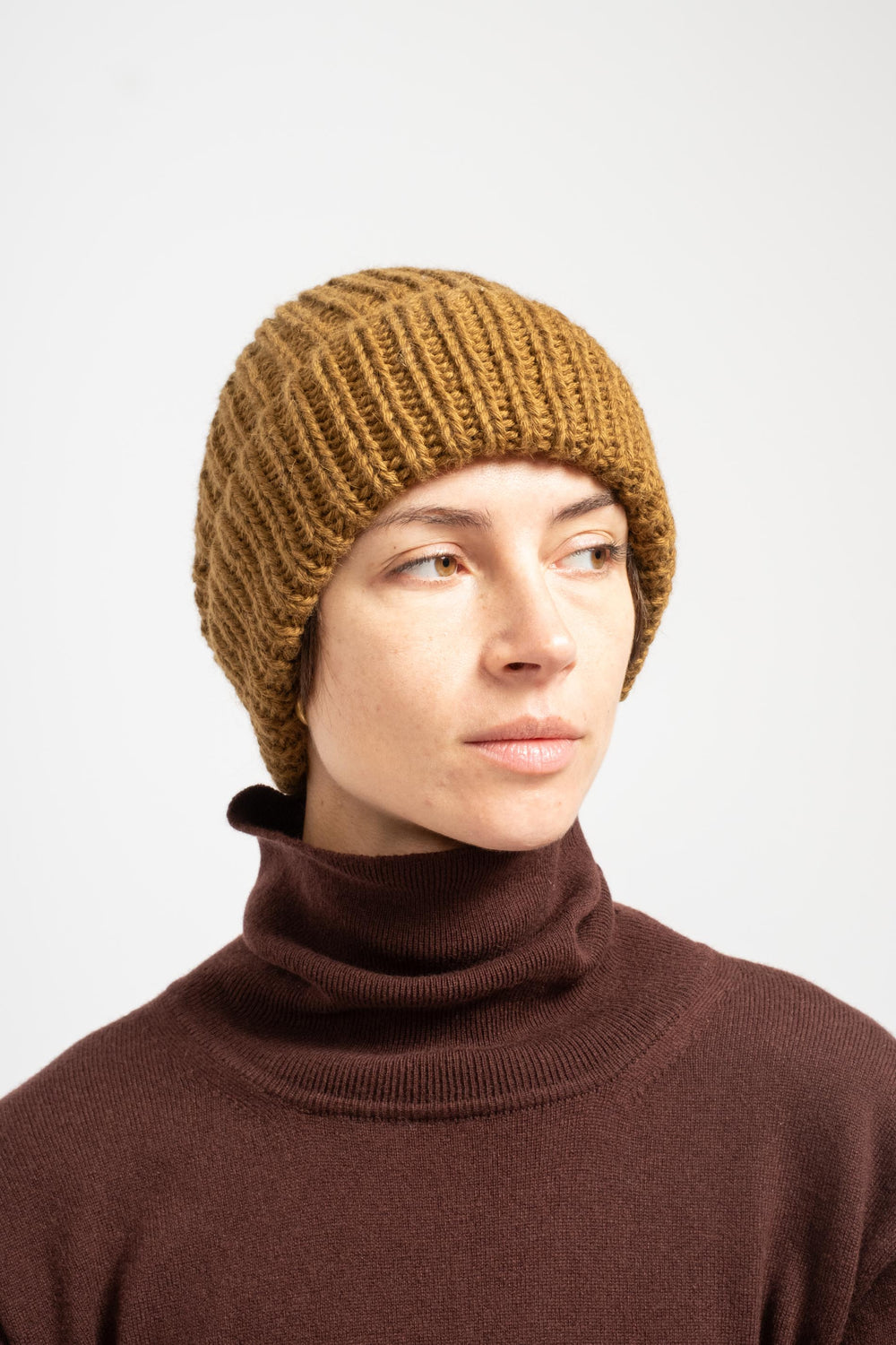 Pure Baby Alpaca Beanie in Brown