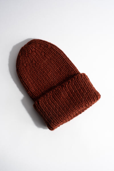 Pure Baby Alpaca Beanie in Brown