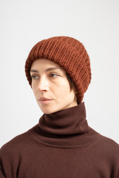 Pure Baby Alpaca Beanie in Brown