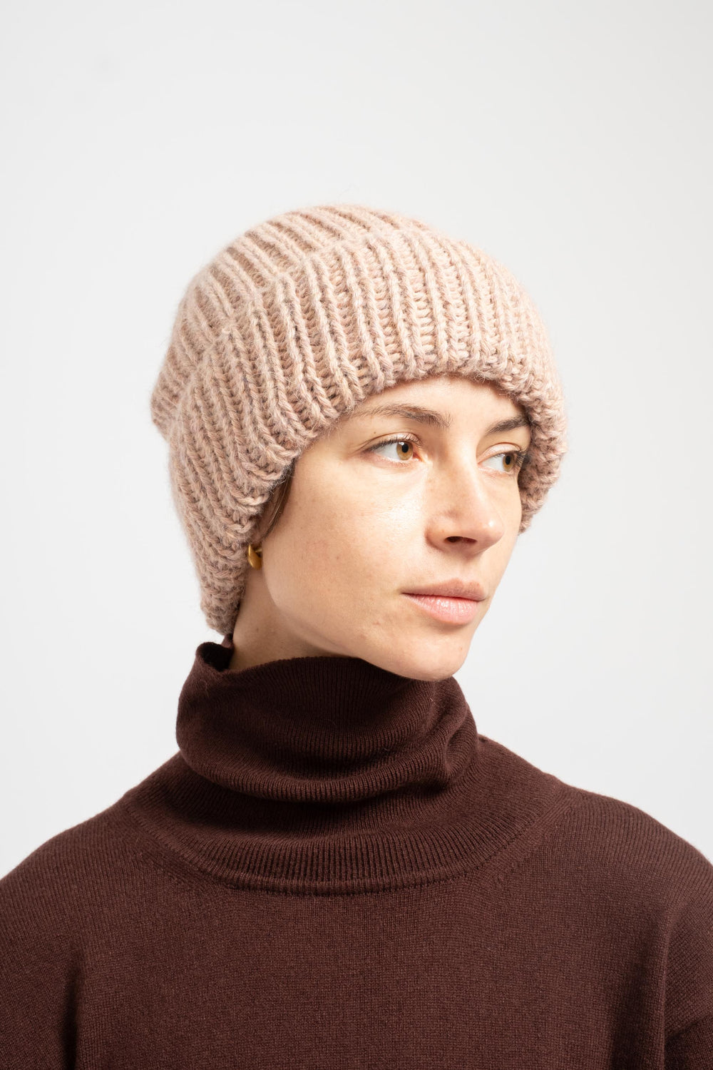 Pure Baby Alpaca Beanie in Nude