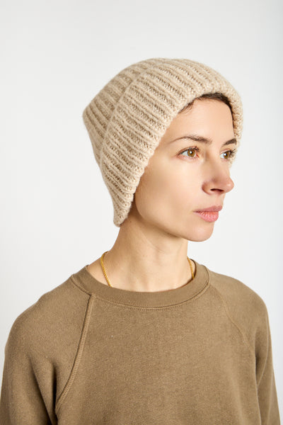 Silk Beanie in Sand