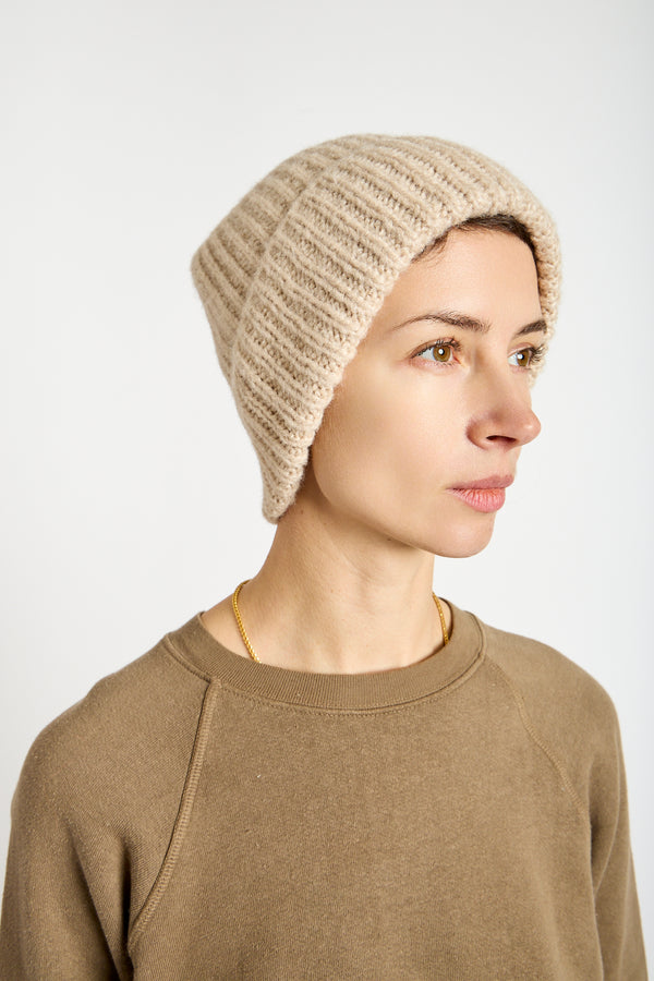 Silk Beanie in Sand
