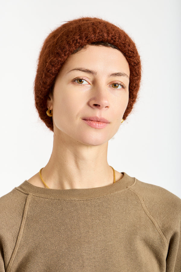 Suri Alpaca Beanie in Mahogany