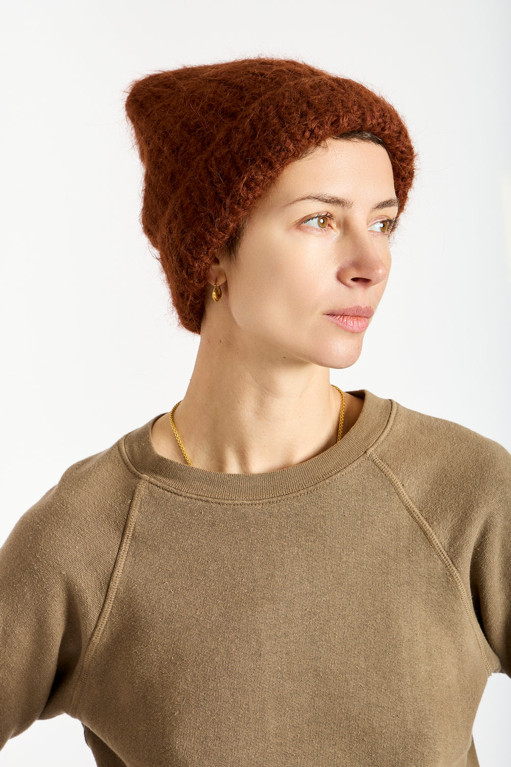 Suri Alpaca Beanie in Mahogany