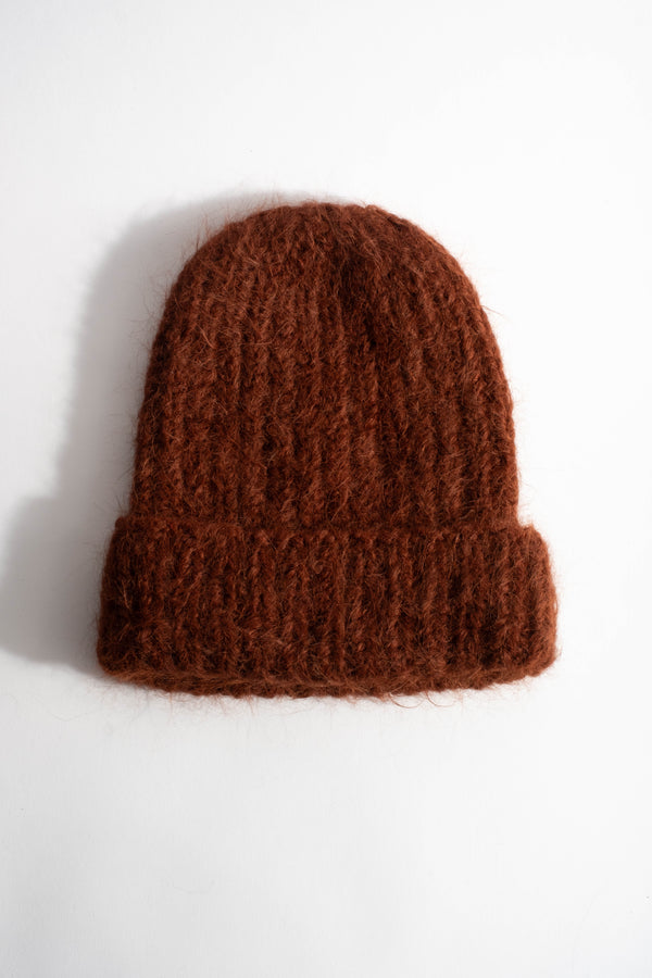 Suri Alpaca Beanie in Mahogany
