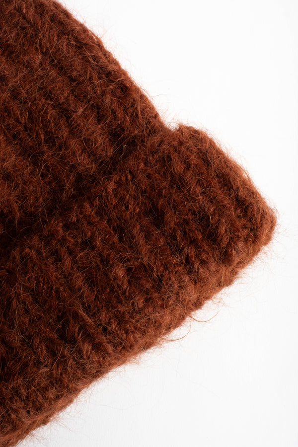 Suri Alpaca Beanie in Mahogany