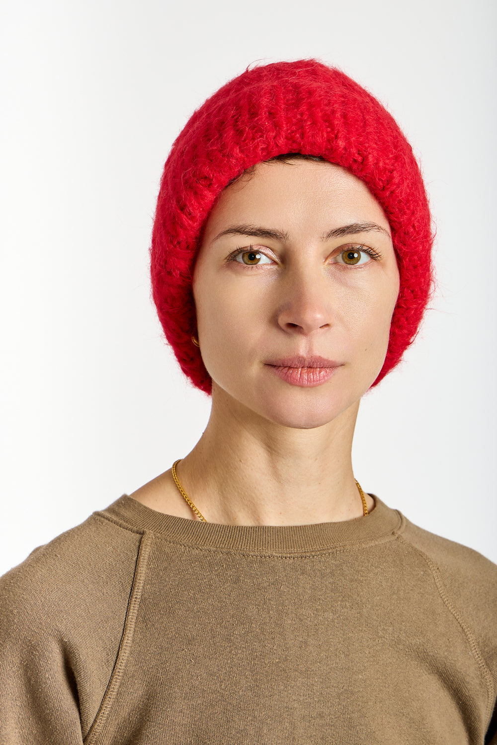 Suri Alpaca Beanie in Red