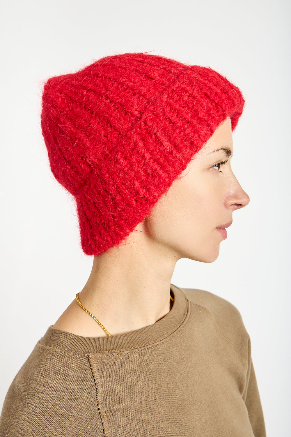 Suri Alpaca Beanie in Red