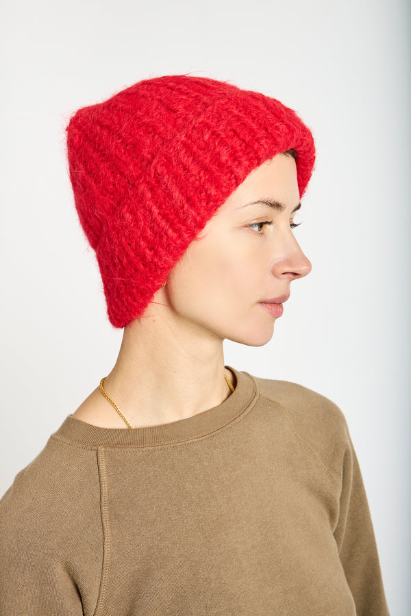 Suri Alpaca Beanie in Red