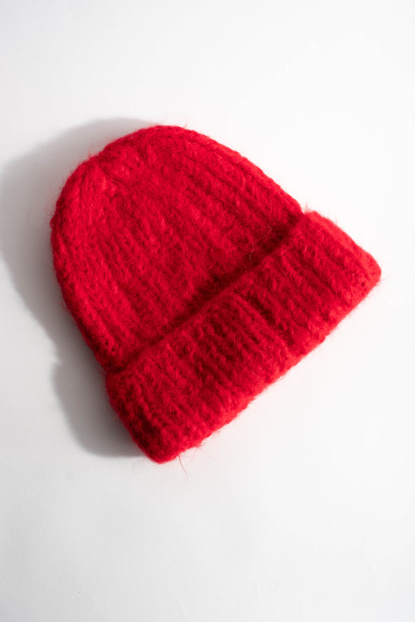 Suri Alpaca Beanie in Red