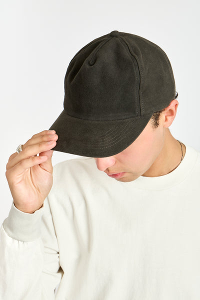 Cap in Black Moleskin