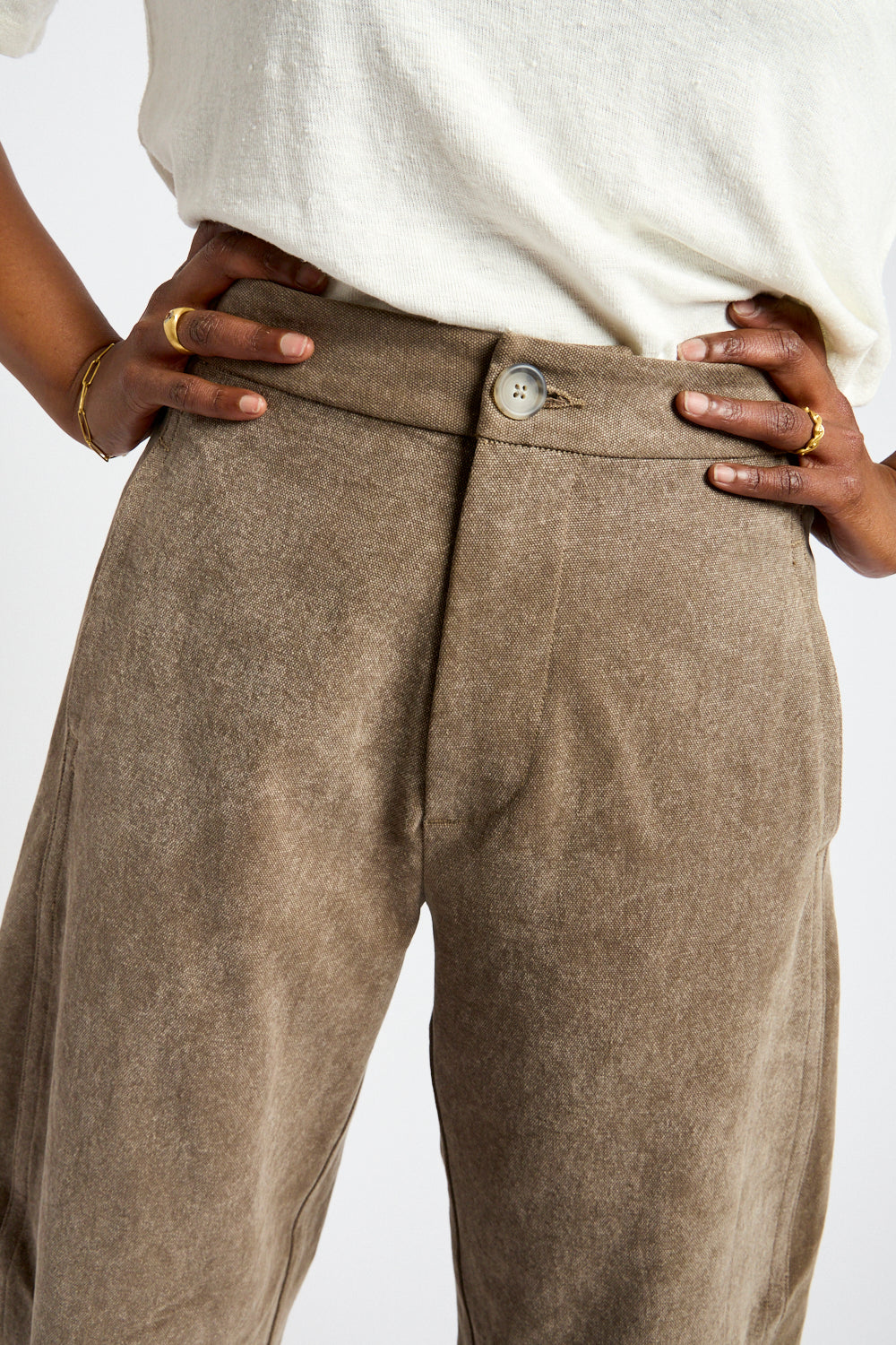 Canvas Pant in Washed Cinder