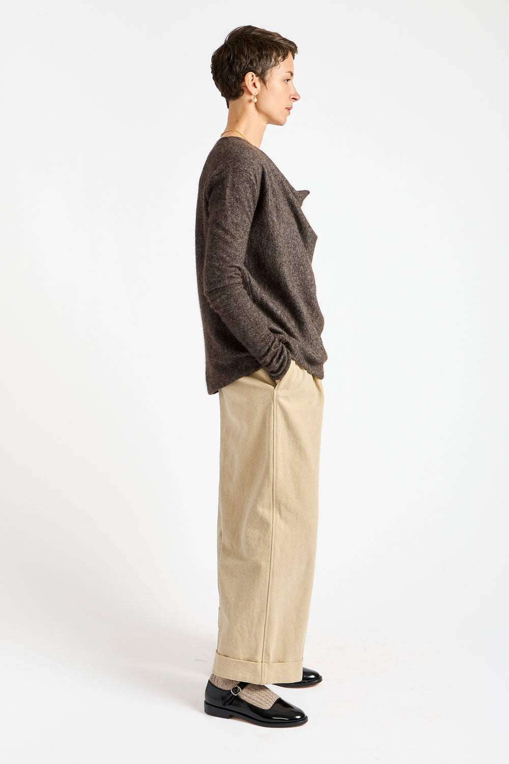 Canvas Trouser in Washed Antique