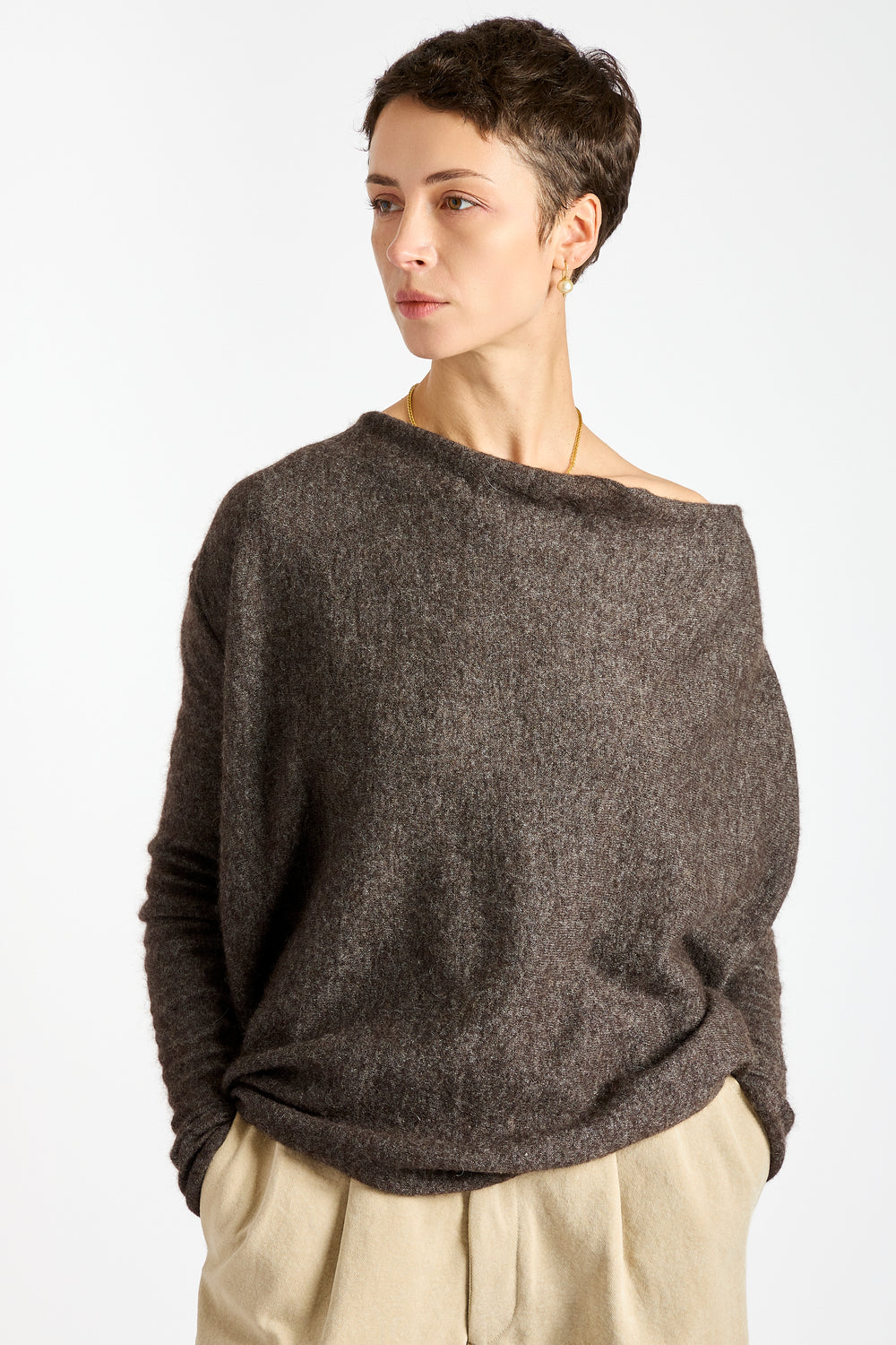 Cowl Top in Blackened