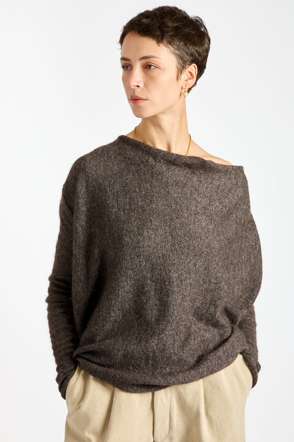 Cowl Top in Blackened