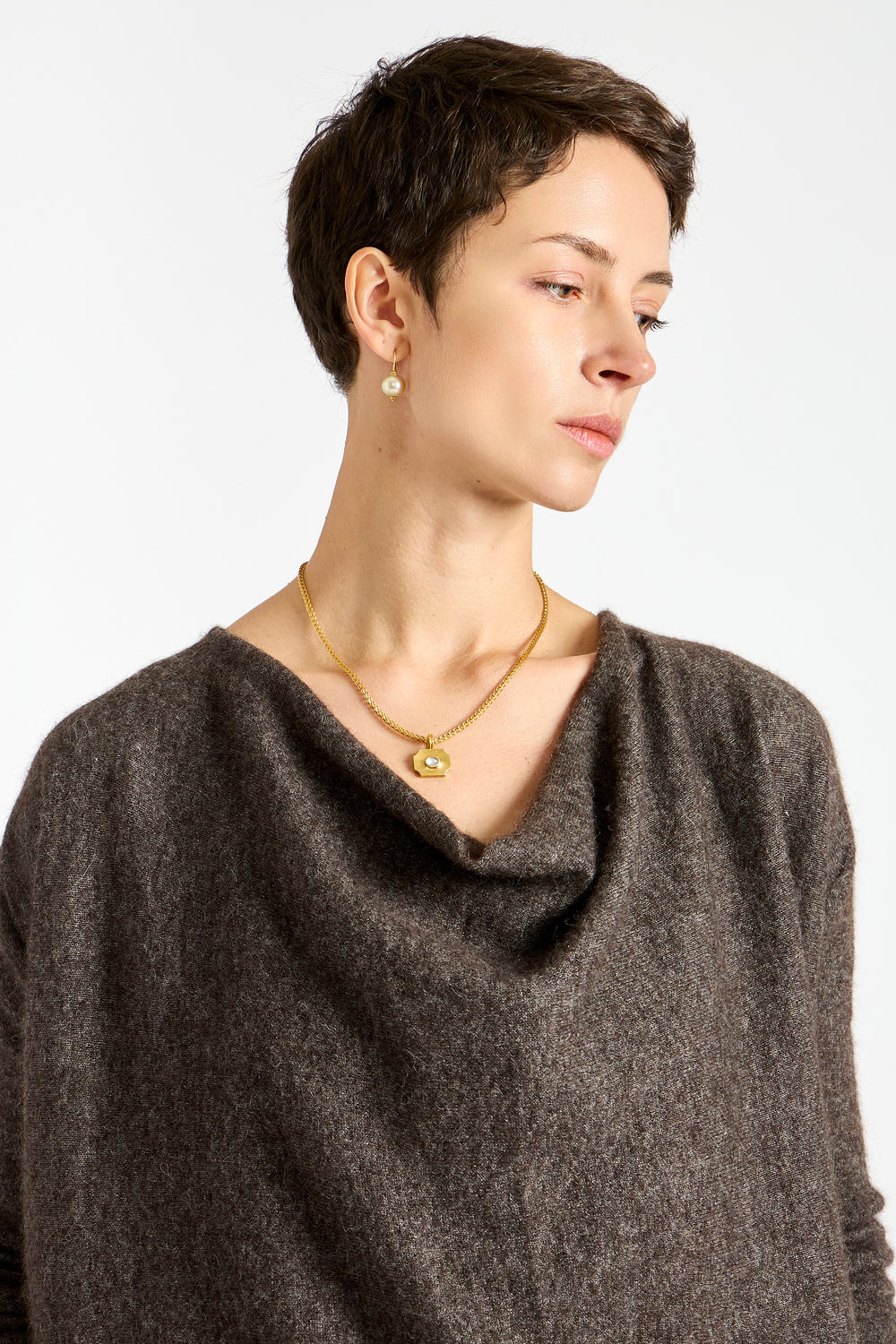 Cowl Top in Blackened