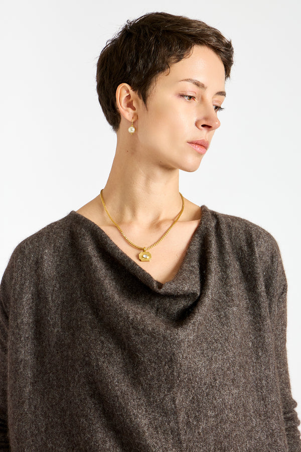 Cowl Top in Blackened