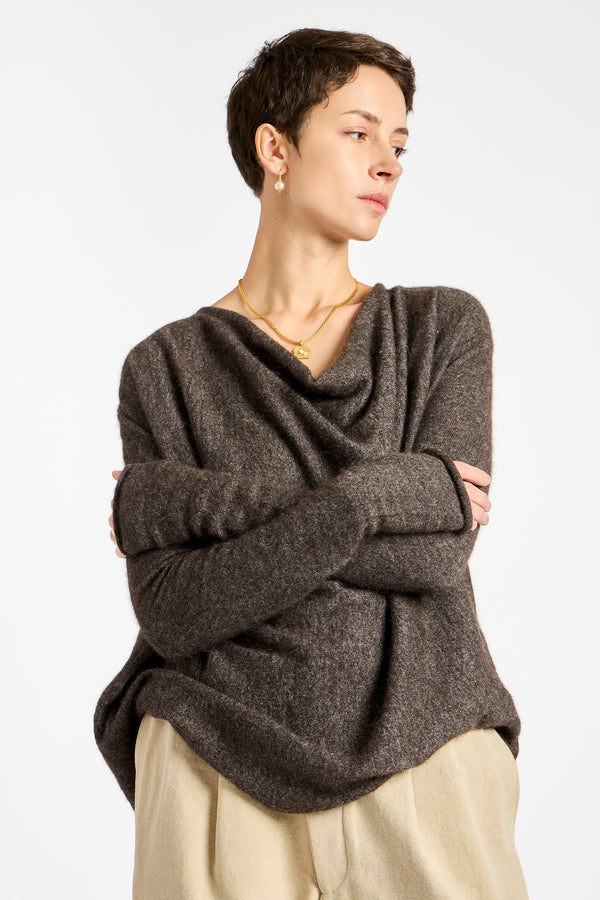 Cowl Top in Blackened